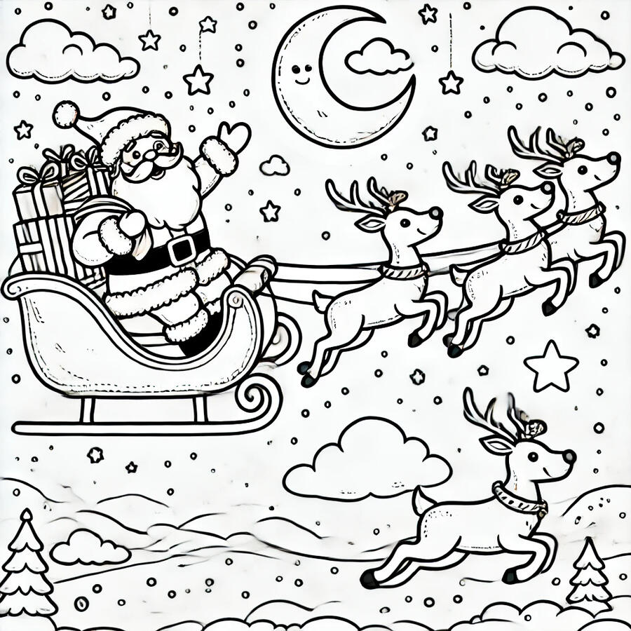 Santa and his sleigh