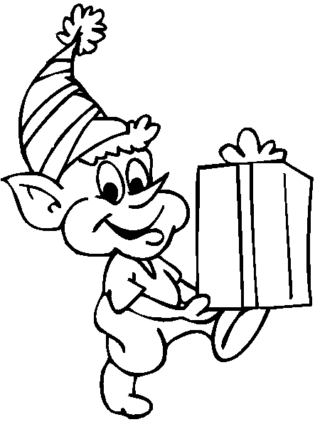 christmas elf clipart black and white - photo #38